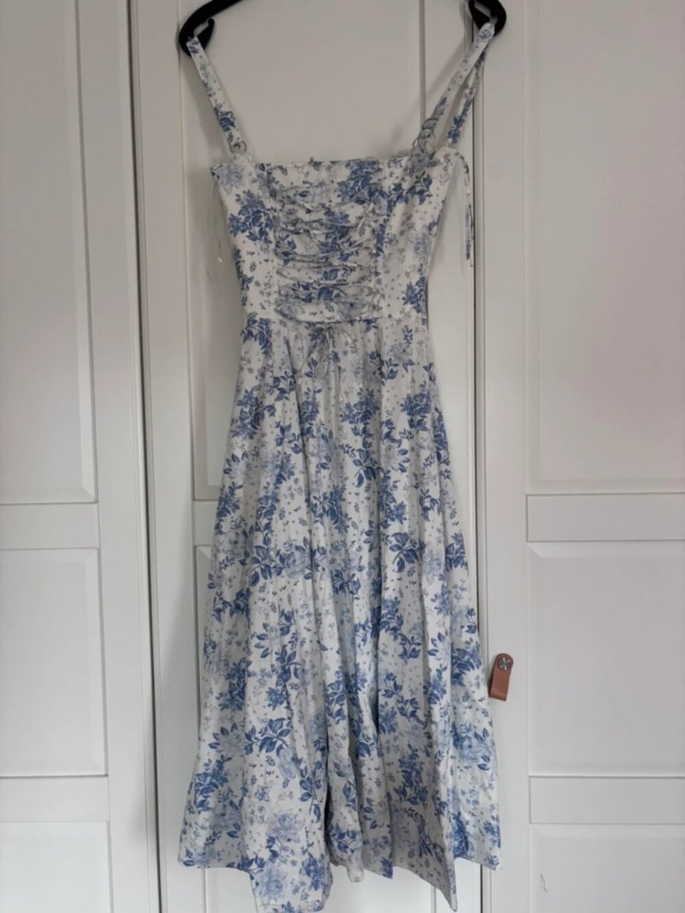 House of CB Blue White Floral Corset Midi Dress Size XS - Picture 2 of 7